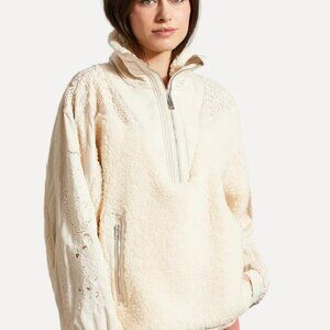 Free People Leila  Zip Front Sherpa Pullover